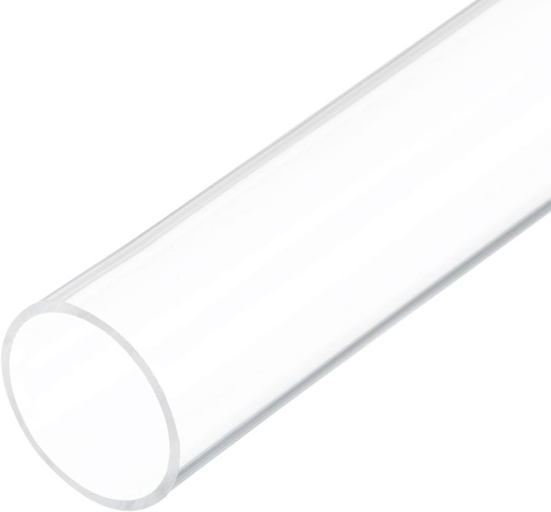 Rebower 6" Clear Plastic Rigid Pipe 44mm ID x 50mm OD (1 3/4" ID x 2" OD) Acrylic Round Polycarbonate Tubing, [for Plumbing, Hydraulics, Aquarium] - Image 1